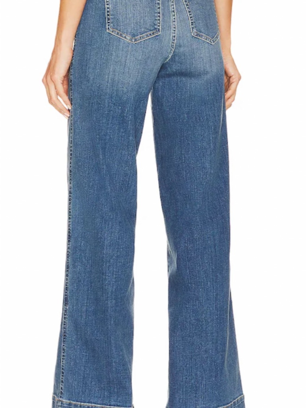 SPANX Blue Wide-Leg High-Rise Jeans Petite Medium - Picture 2 of 8